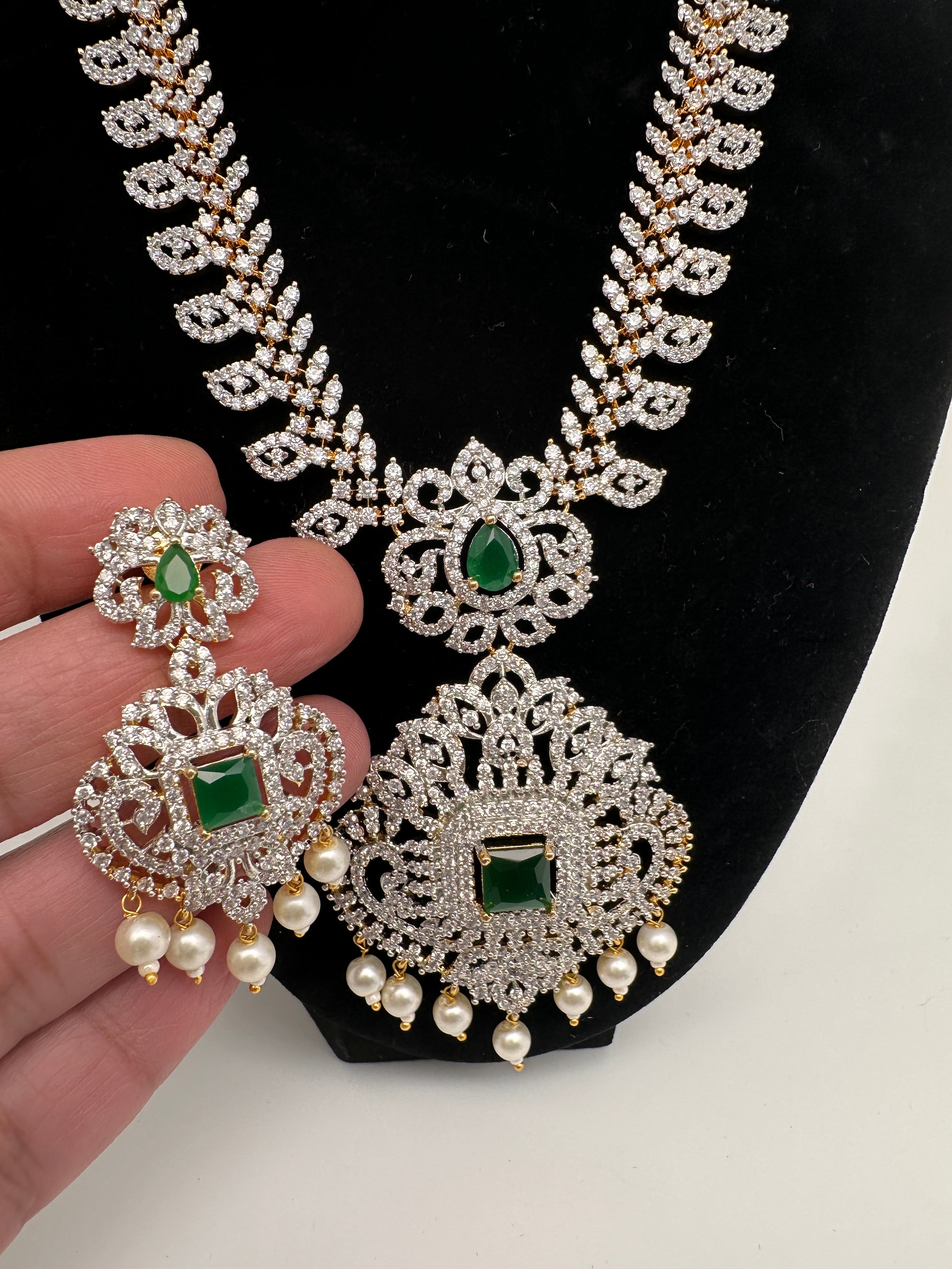 AD Diamond Finish Color Stone Mango Design Short Necklace Sheetal s FabFashion