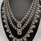 AD Color Stone Multi Layer Teen Lada Long Necklace - Green