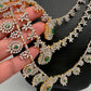 AD Color Stone Multi Layer Teen Lada Long Necklace - Green