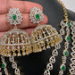 AD Emerald Green Multi Layer Short Necklace