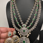 AD Emerald Green Multi Layer Short Necklace