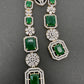 AD Color Stone Long Necklace - Green