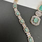 AD Color Stone Long Necklace - LightGreen