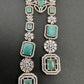 AD Color Stone Long Necklace - LightGreen