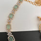AD Color Stone Long Necklace - LightGreen