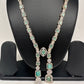 AD Color Stone Long Necklace - LightGreen