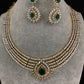 AD Green Stone Neckline Short Necklace