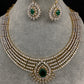 AD Green Stone Neckline Short Necklace