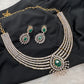 AD Green Stone Neckline Short Necklace