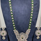 AD Color Stone Short Necklace - Green