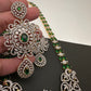 AD Color Stone Short Necklace - Green
