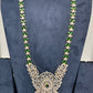 AD Color Stone Short Necklace - Green