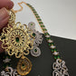 AD Color Stone Short Necklace - Green