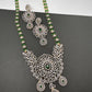 AD Color Stone Short Necklace - Green