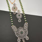 AD Color Stone Short Necklace - Green