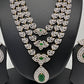 AD Multi Layer Color Stone Long Necklace - Green