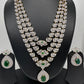 AD Multi Layer Color Stone Long Necklace - Green