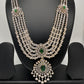 AD Multi Layer Color Stone Long Necklace - Green