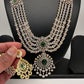 AD Multi Layer Color Stone Long Necklace - Green