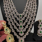 AD Diamond Finish Emerald Green Panch Lada Long  Necklace