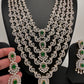 AD Diamond Finish Emerald Green Panch Lada Long  Necklace