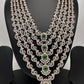 AD Diamond Finish Emerald Green Panch Lada Long  Necklace