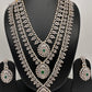 AD Diamond Finish Emerald Green Teen Lada Long  Necklace