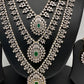 AD Diamond Finish Emerald Green Teen Lada Long  Necklace