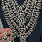 AD Diamond Finish Emerald Green Panch Lada Long  Necklace
