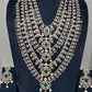 AD Diamond Finish Emerald Green Panch Lada Long  Necklace