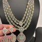 AD Mint Green Multi Layer Long  Necklace