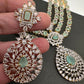 AD Mint Green Multi Layer Long  Necklace