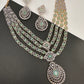 AD Mint Green Multi Layer Long  Necklace