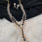 AD Color Stone Dainty Short Necklace - Blue