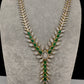 AD Color Stone Dainty Short Necklace - Green