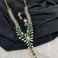 AD Color Stone Dainty Short Necklace - Green