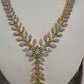 AD Color Stone Dainty Short Necklace - LightGreen