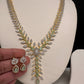 AD Color Stone Dainty Short Necklace - LightGreen