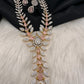 AD Color Stone Dainty Short Necklace - pink
