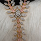 AD Color Stone Dainty Short Necklace - pink