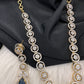 AD Color Stone Dainty Short Necklace - Blue