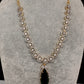 AD Color Stone Dainty Short Necklace - Green