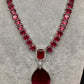 Wine Red Silver Short Necklace