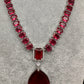 Wine Red Silver Short Necklace