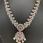 AD Color Stone Dainty Short Necklace - Red