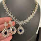 Diamond FInish Color Stone Dainty Short Necklace - Blue