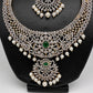 AD Emerald Diamond Finish Ganga Jamuna Polish Peacock Long Short Necklace Combo Set