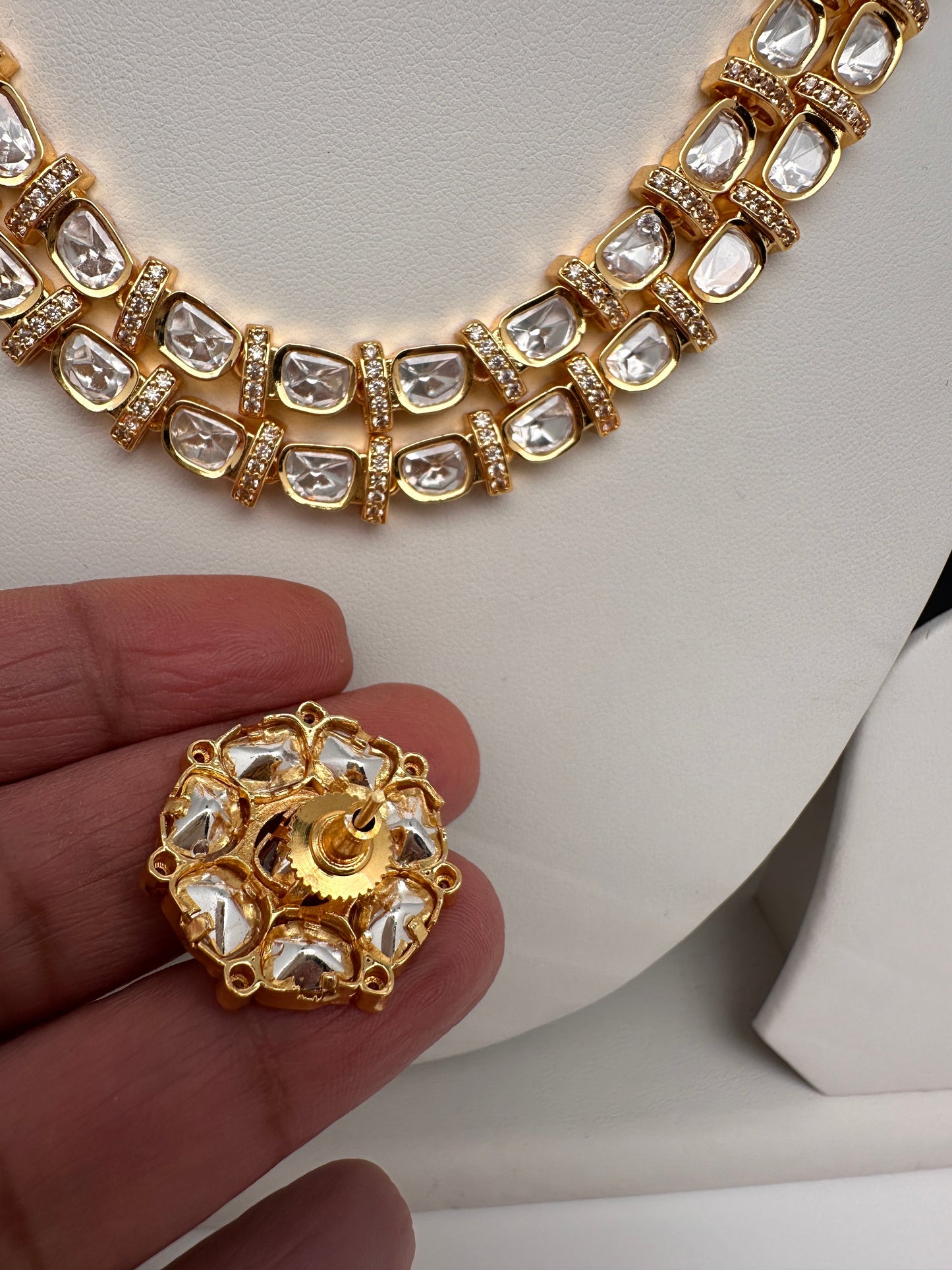 Moissanite Clear Stone Short Necklace