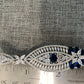 AD Blue Stone Long Earrings in Silver Polish