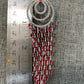 AD Wine Red Stone Long Earrings in Silver Polish